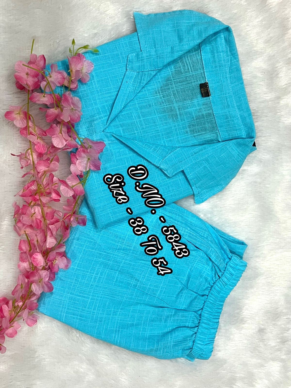 Premium Cotton Slub / Cotton Flex (Khadi) Aari Woolen Thread Work 2-Piece Set