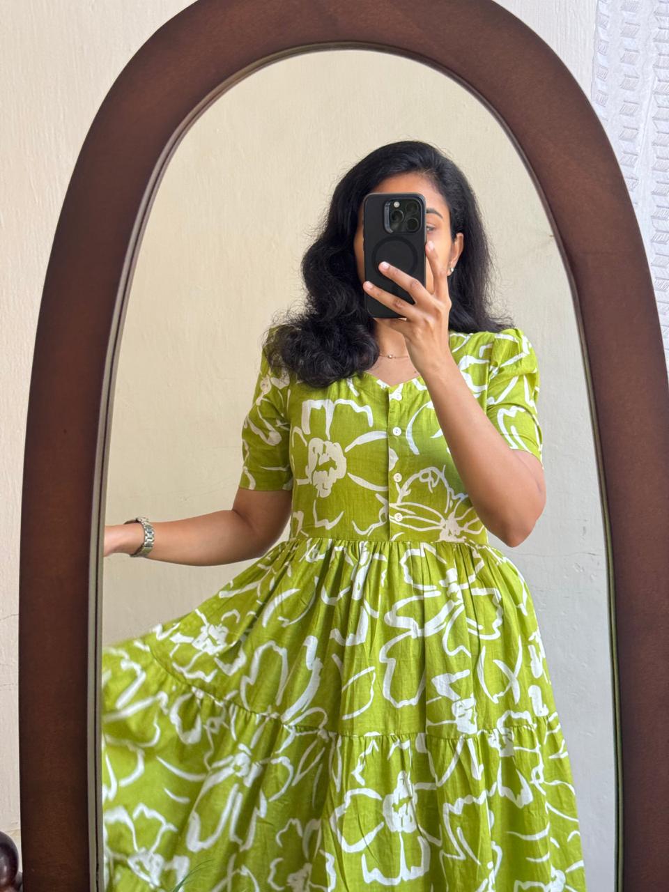 Rayon 14 KG Fabric Printed Gown Kurta