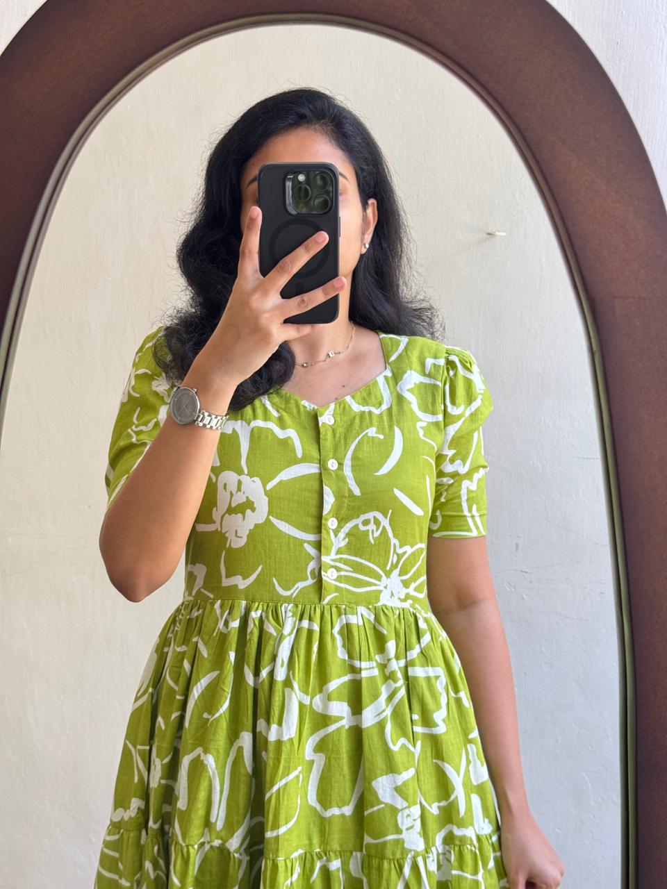 Rayon 14 KG Fabric Printed Gown Kurta