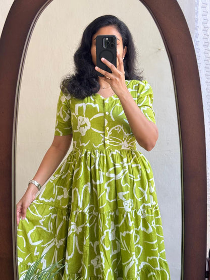 Rayon 14 KG Fabric Printed Gown Kurta