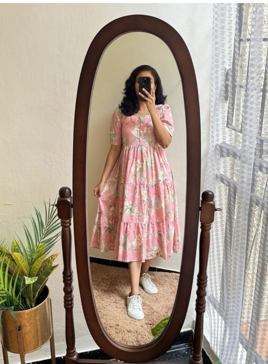 Rayon 14 KG Fabric Printed Gown Kurta