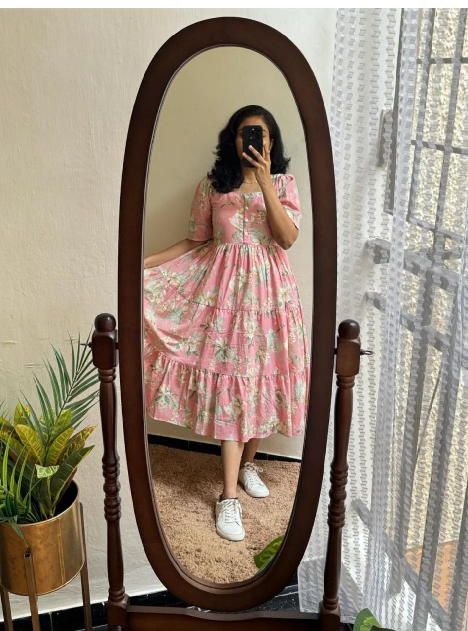 Rayon 14 KG Fabric Printed Gown Kurta