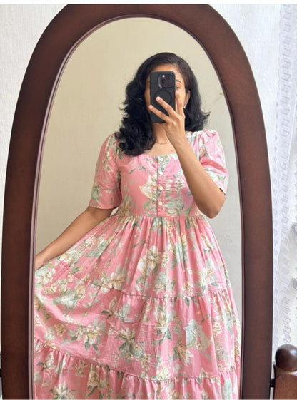 Rayon 14 KG Fabric Printed Gown Kurta