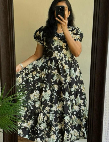 Rayon 14 KG Fabric Printed Gown Kurta