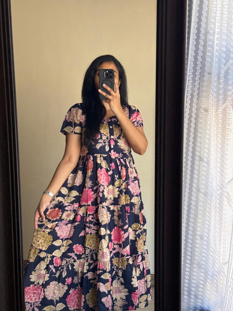 Comfort Fit Printed Rayon Gown Kurta | High Quality 14 KG Fabric