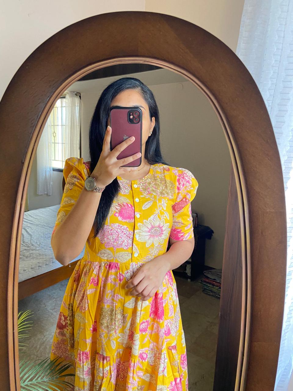 Comfort Fit Printed Rayon Gown Kurta | High Quality 14 KG Fabric