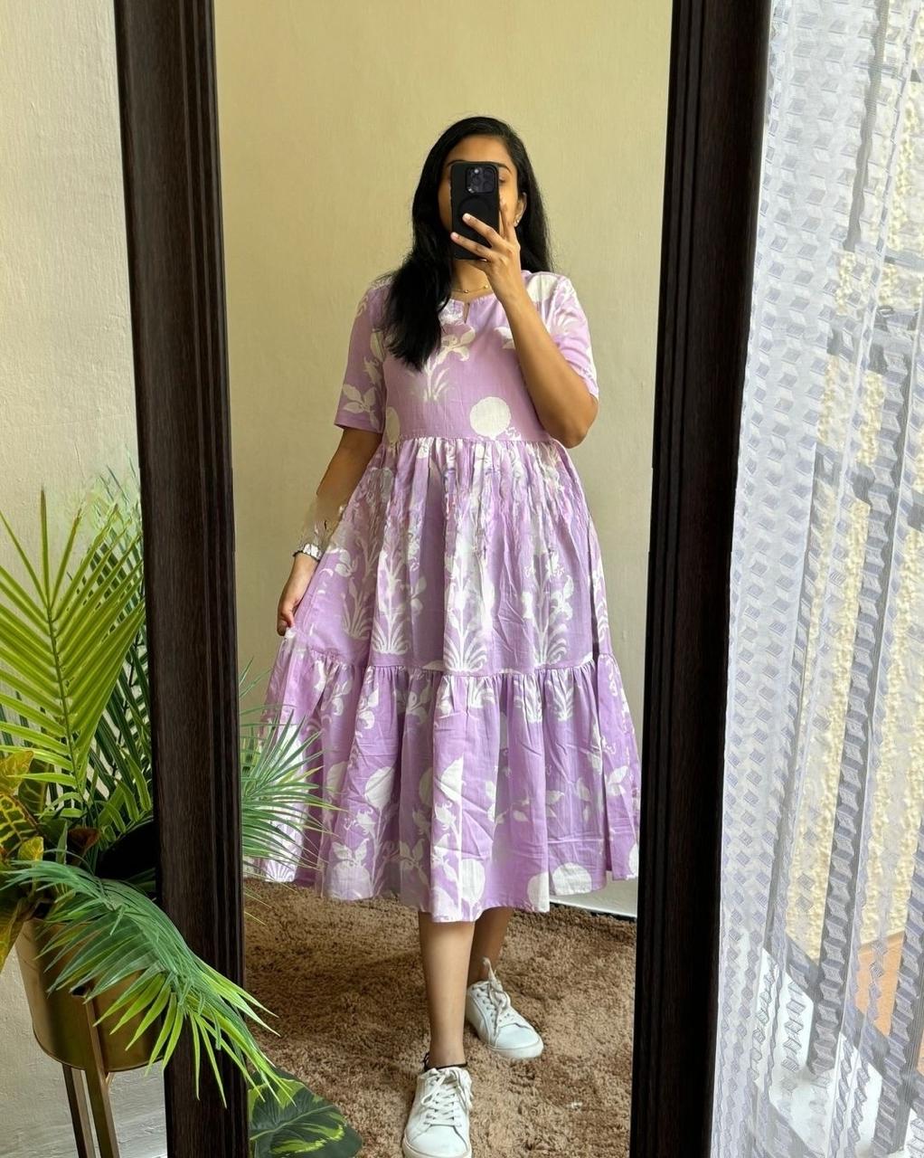 Trendy Rayon 14 Kg Printed Long Gown Kurta – Premium Daily Wear