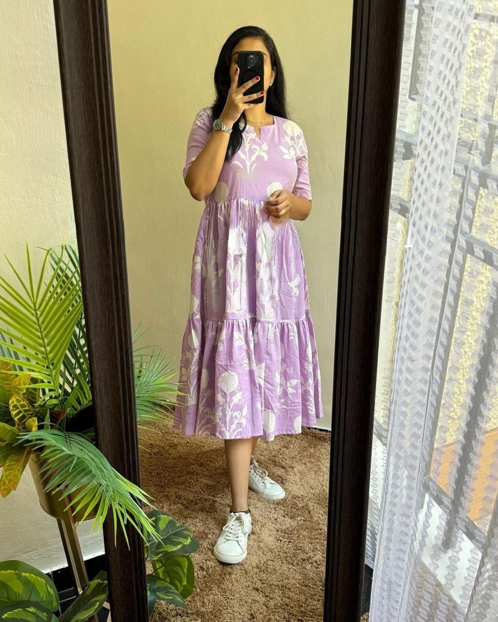 Trendy Rayon 14 Kg Printed Long Gown Kurta – Premium Daily Wear