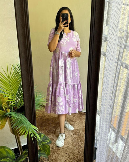 Trendy Rayon 14 Kg Printed Long Gown Kurta – Premium Daily Wear