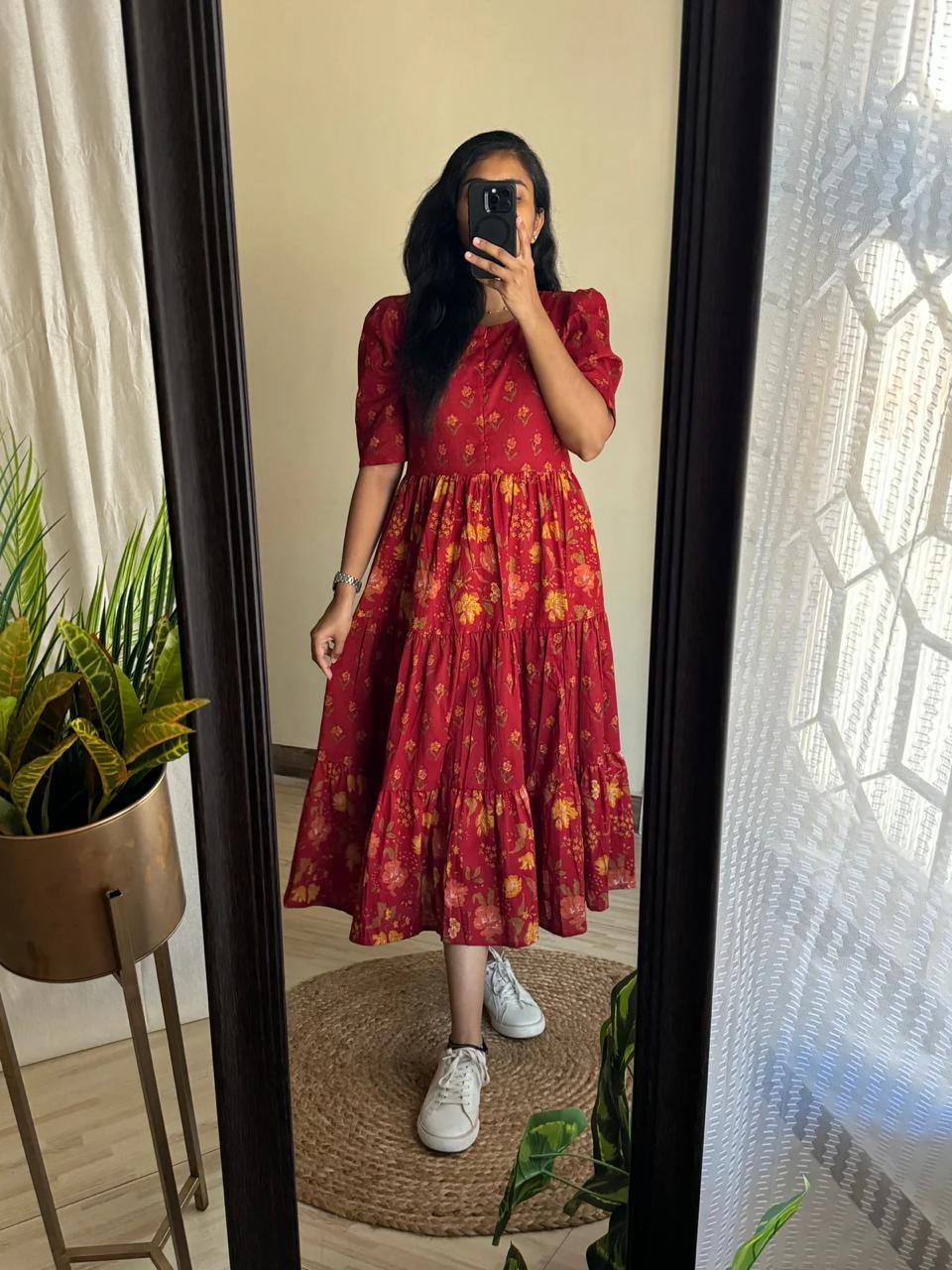 Trendy Rayon 14 Kg Printed Long Gown Kurta – Premium Daily Wear