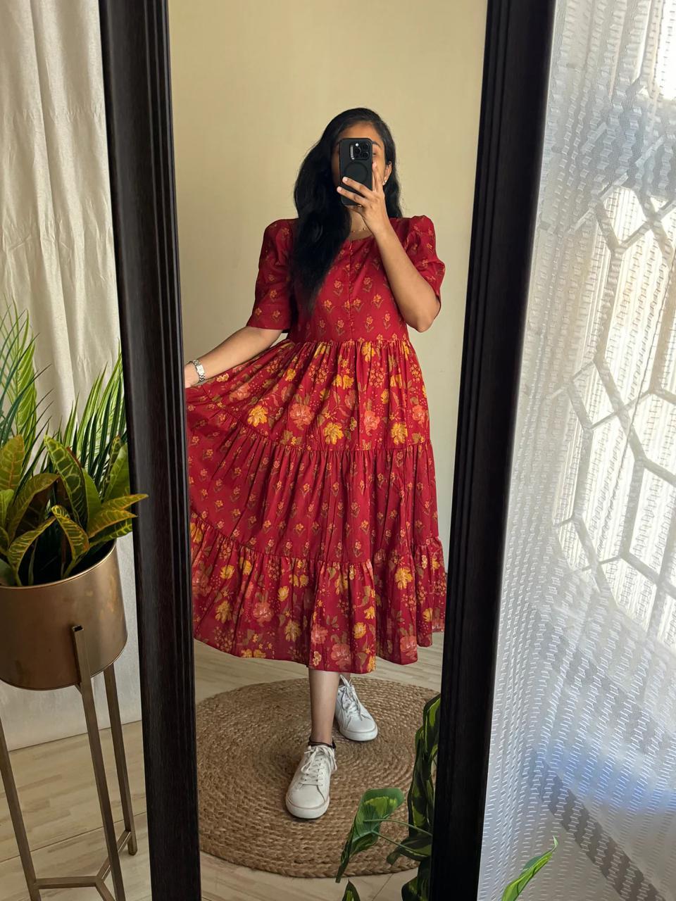 Trendy Rayon 14 Kg Printed Long Gown Kurta – Premium Daily Wear