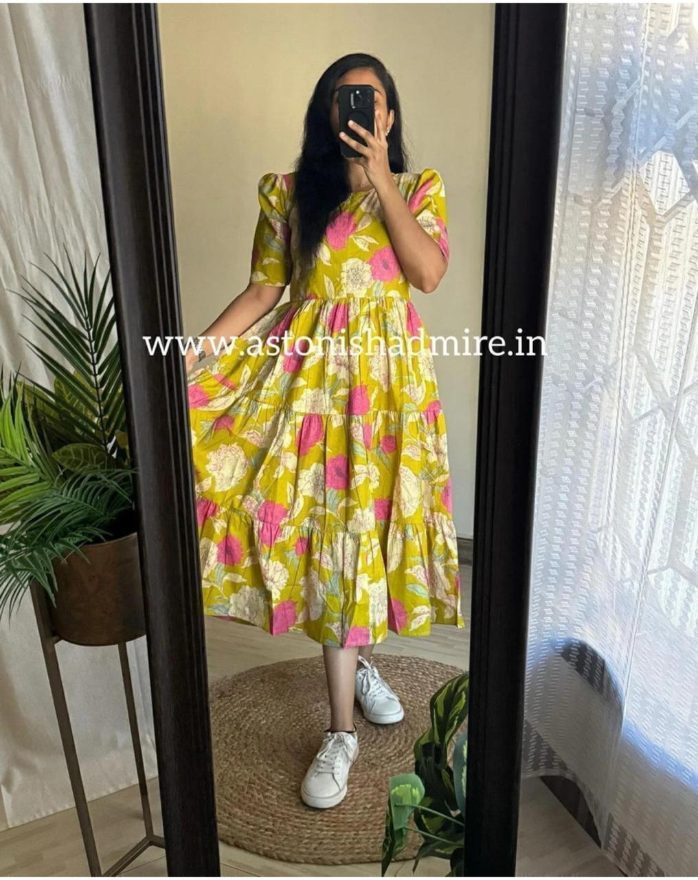 Premium 14 KG Rayon Printed Maxi Dress | Flowy Gown Kurta