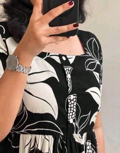 Premium 14 KG Rayon Printed Maxi Dress | Flowy Gown Kurta