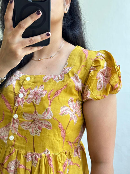 Premium 14 KG Rayon Printed Maxi Dress | Flowy Gown Kurta