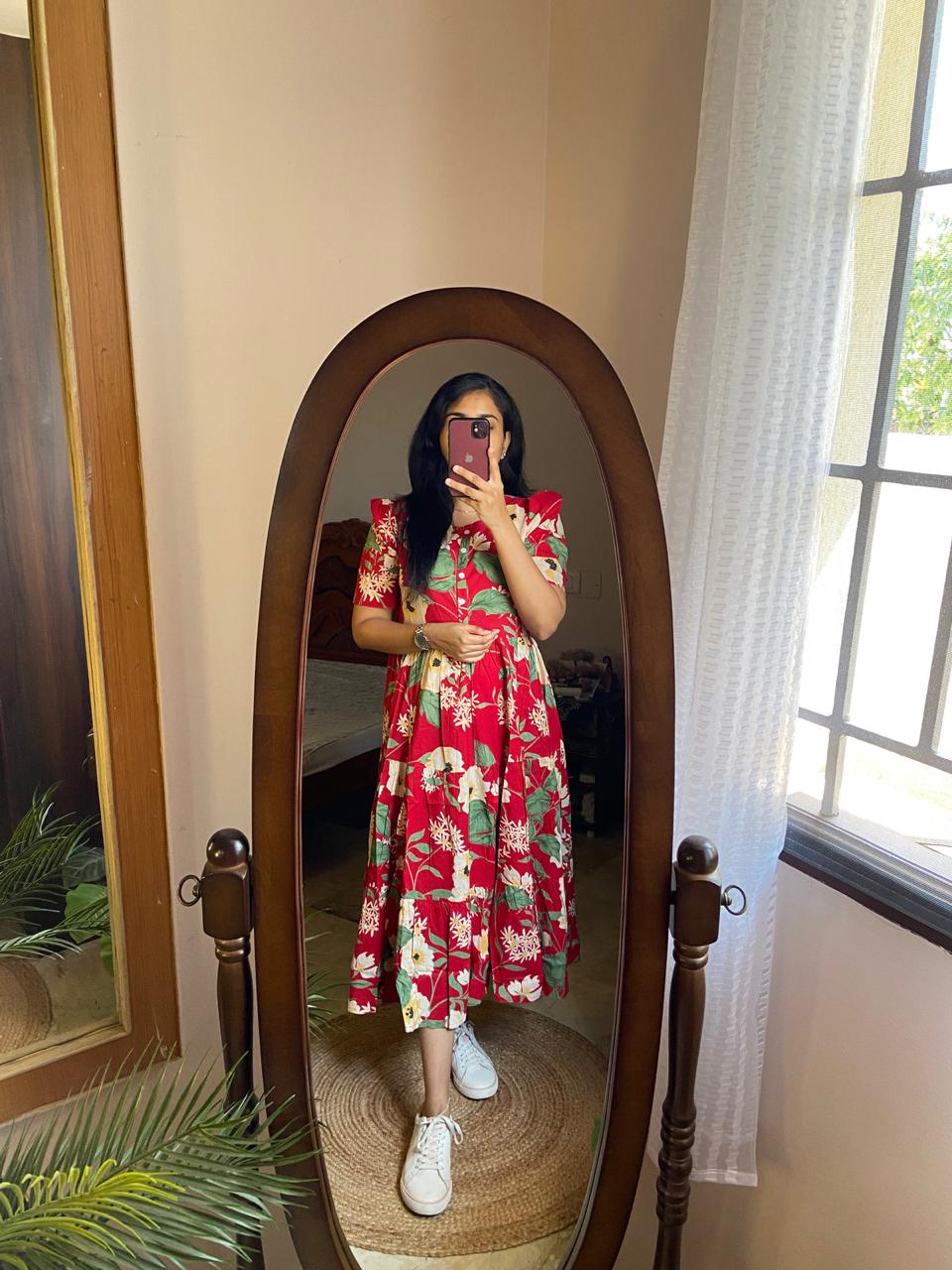 Premium 14 KG Rayon Printed Maxi Dress | Flowy Gown Kurta