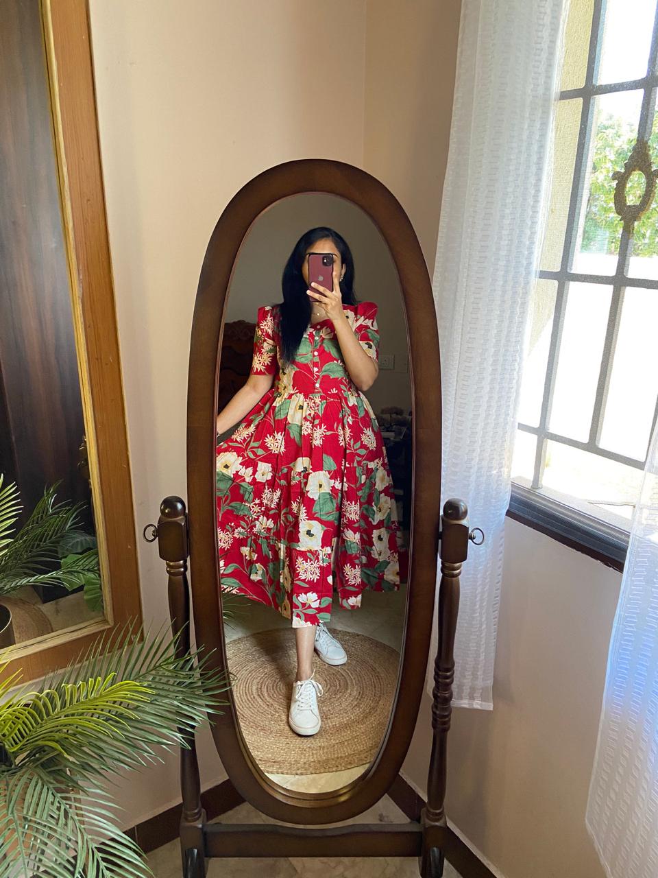 Premium 14 KG Rayon Printed Maxi Dress | Flowy Gown Kurta