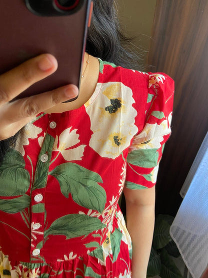 Premium 14 KG Rayon Printed Maxi Dress | Flowy Gown Kurta