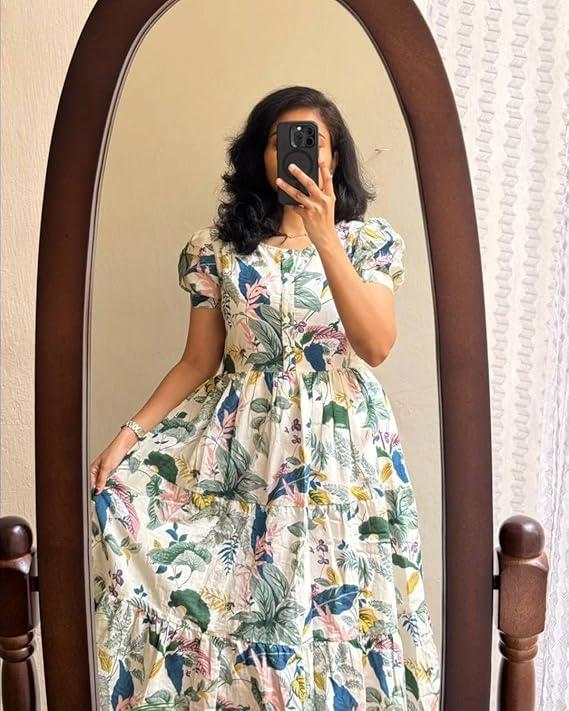 Premium 14 Kg Rayon Printed Gown Kurti for Women – Trendy & Comfortable