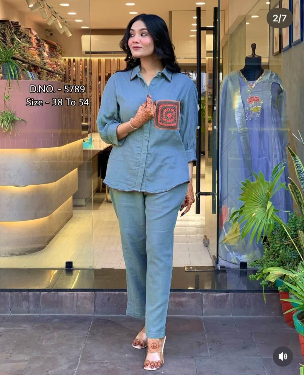 Premium Cotton Slub / Cotton Flex (Khadi) Aari Embroidered Cordset