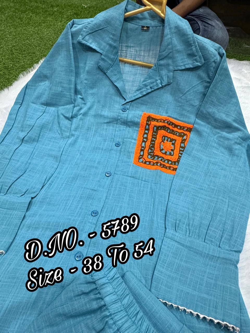 Premium Cotton Slub / Cotton Flex (Khadi) Aari Embroidered Cordset