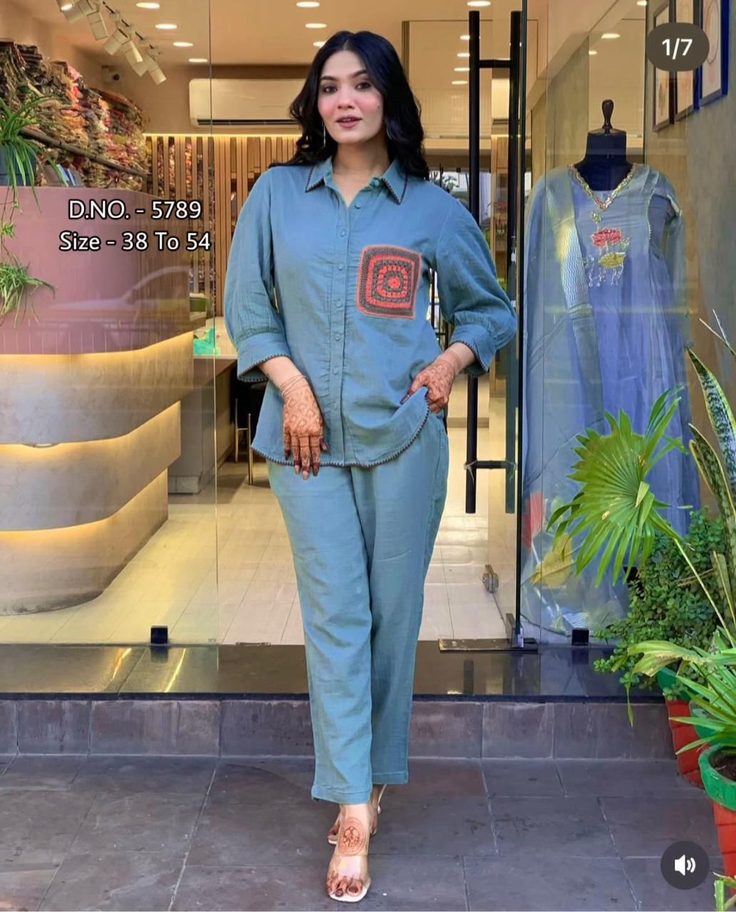 Premium Cotton Slub / Cotton Flex (Khadi) Aari Embroidered Cordset