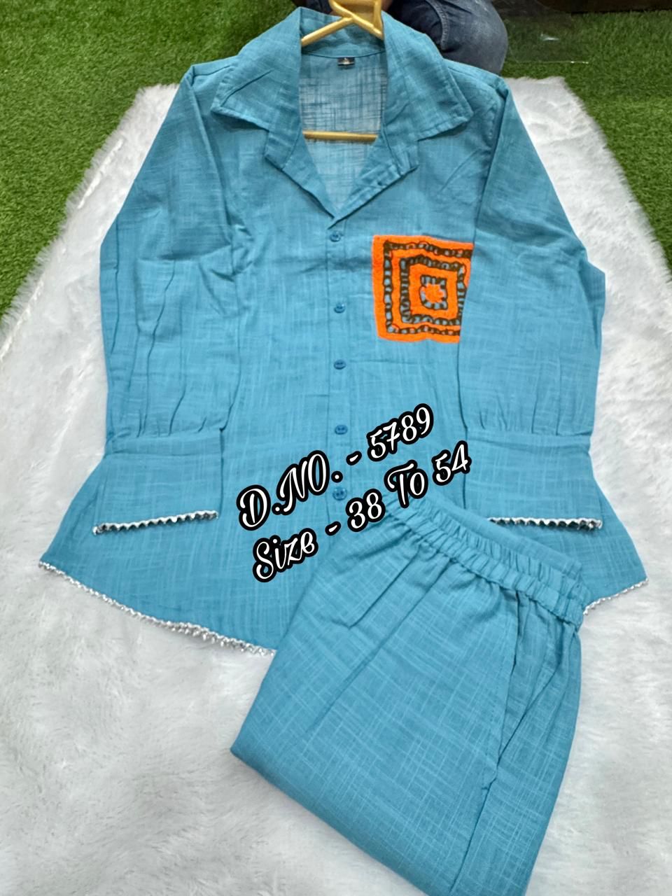 Premium Cotton Slub / Cotton Flex (Khadi) Aari Embroidered Cordset