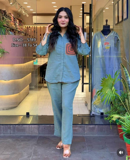 Premium Cotton Slub / Cotton Flex (Khadi) Aari Embroidered Cordset