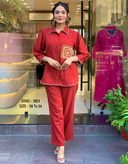 Premium Cotton Slub / Cotton Flex (Khadi) Aari Embroidered Cordset