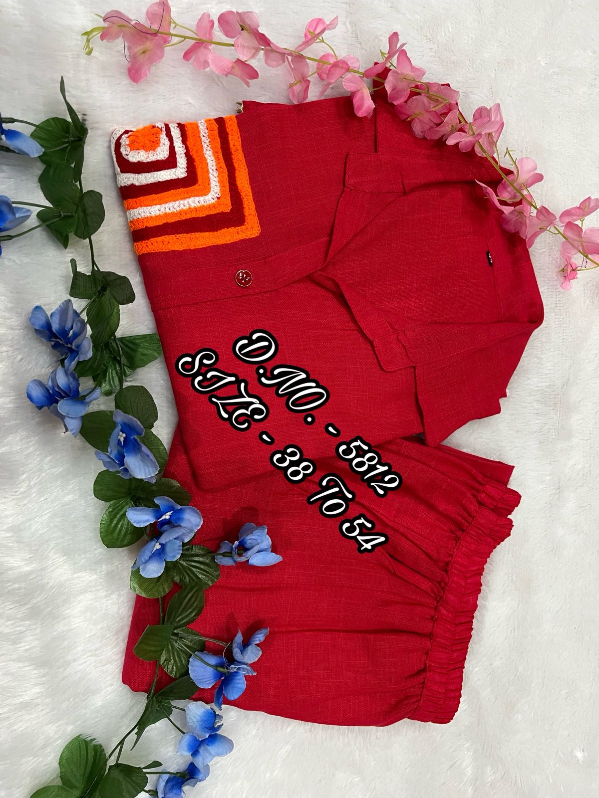 Premium Cotton Slub / Cotton Flex (Khadi) Aari Embroidered Cordset