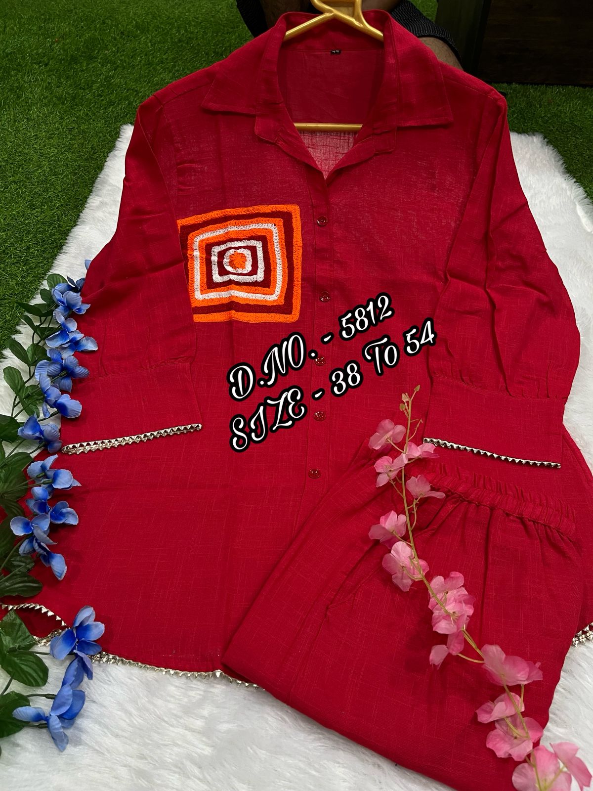 Premium Cotton Slub / Cotton Flex (Khadi) Aari Embroidered Cordset