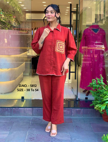 Premium Cotton Slub / Cotton Flex (Khadi) Aari Embroidered Cordset