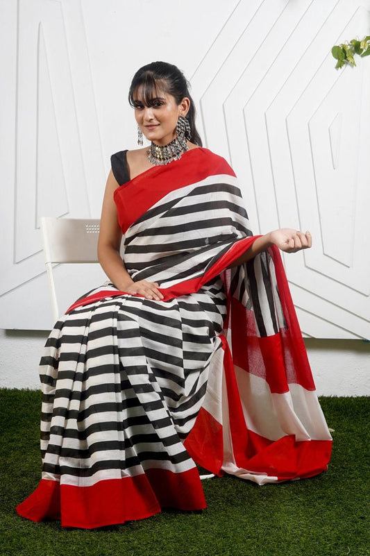 Pure Beautiful Cotton Mulmul Fabric Saree.