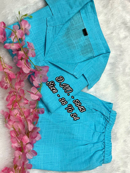 Premium Cotton Slub / Cotton Flex (Khadi) Aari Woolen Thread Work 2-Piece Set