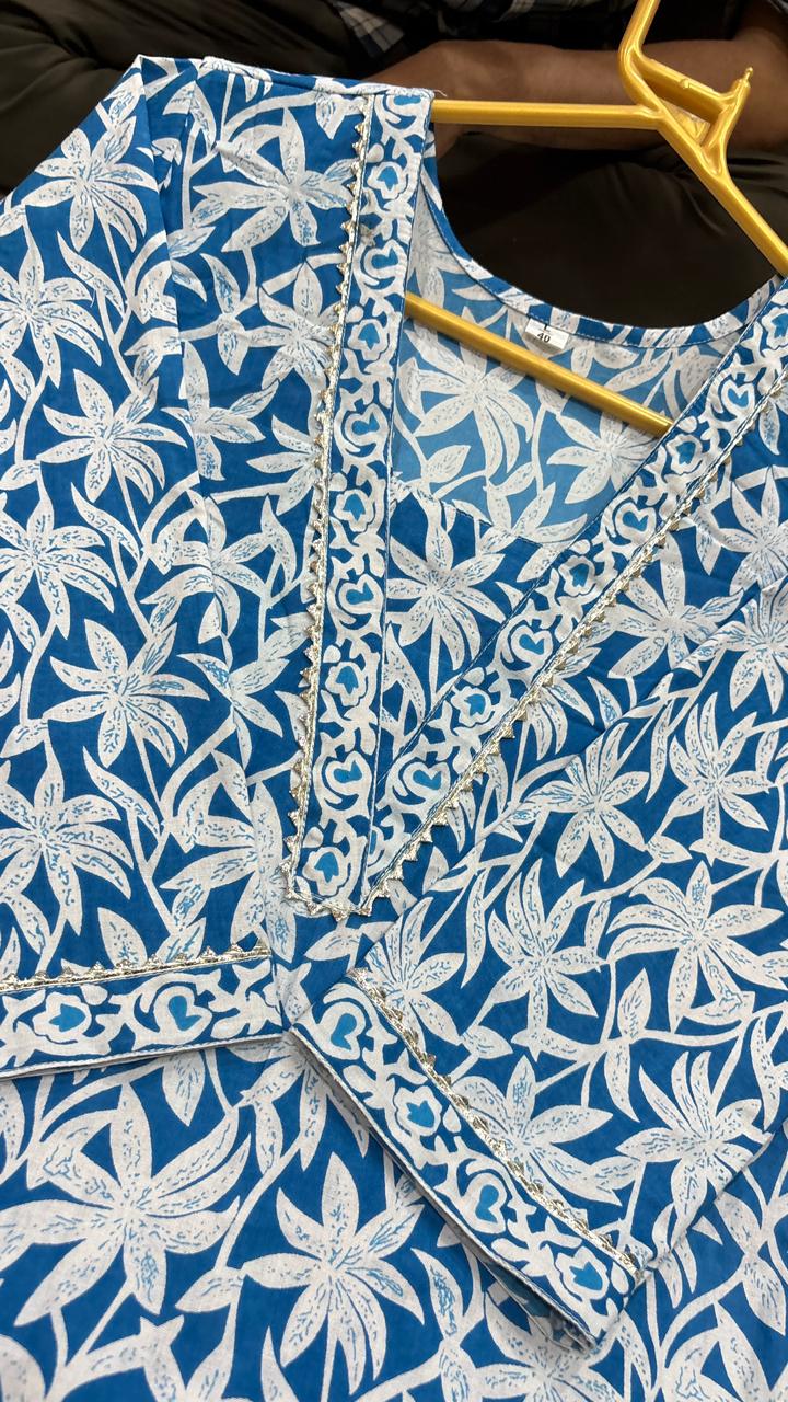 Cotton Cambric Kurti Pant Set for Women (2 Piece) | Comfortable Daily Wear