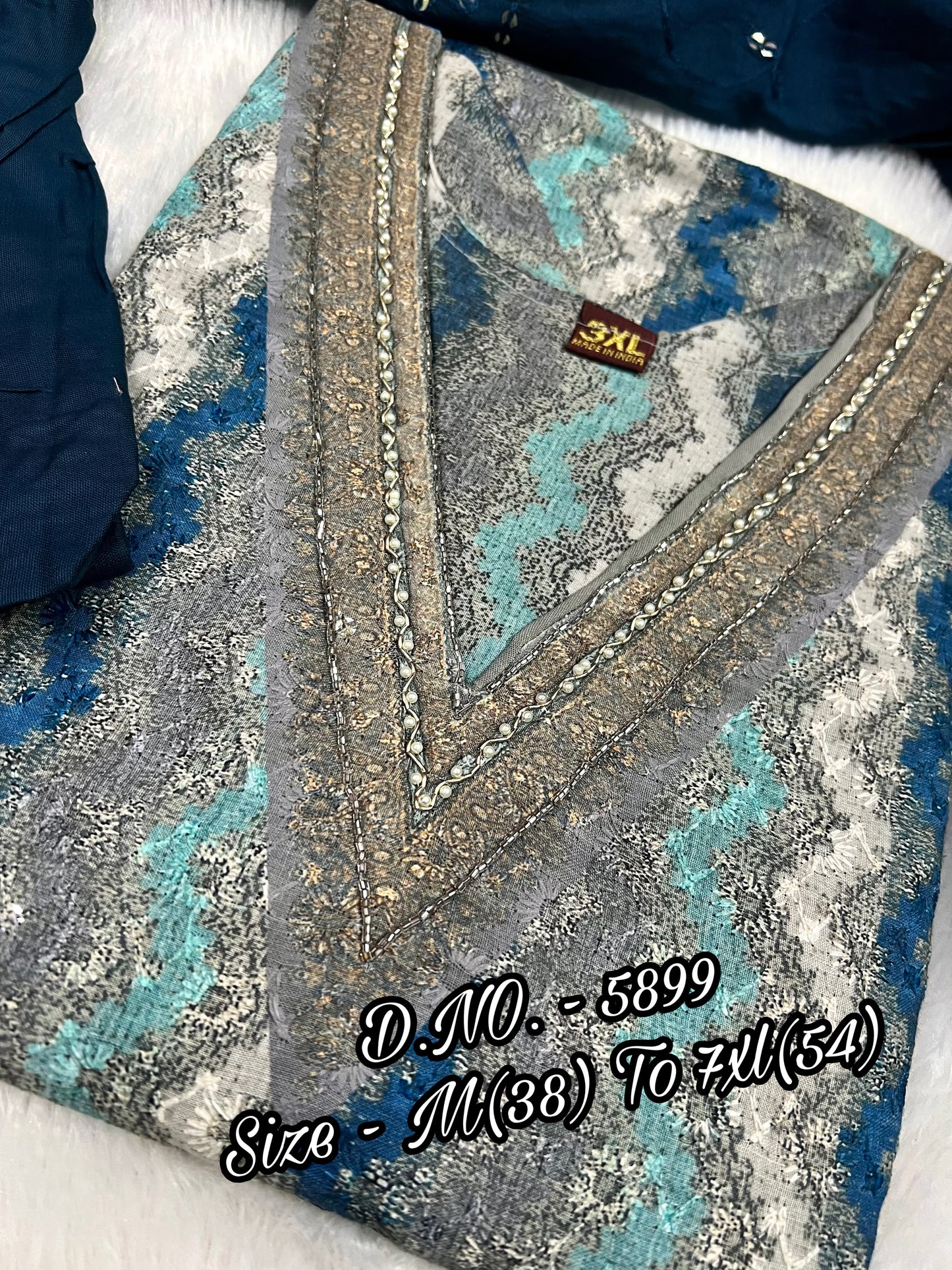 Pure Chanderi 3-Piece Suit Set with Sequins, Adda & Aari Mirror Foil Work